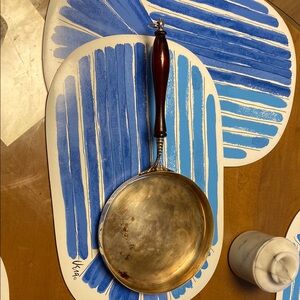 Vintage Silver pan with removable wooden handle.
